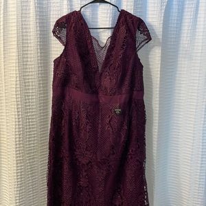 NWT ASOS WINE LACE EVENING DRESS